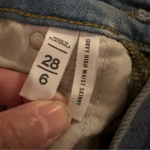 LOFT Curvy High Waist Skinny Jeans Blue Distressed NWT Size 6/28 6 28 - Picture 5 of 14